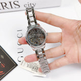 Buy Shop Fossil Rye Automatic Skeleton Silver Dial Silver Steel Strap Watch for Women - BQ3753 USA Online