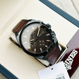 Buy Shop Fossil Everett Chronograph Black Dial Brown Leather Strap Watch for Men - FS5798 USA Online
