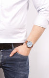 Buy Shop Fossil Grant Chronograph Blue Dial Brown Leather Strap Watch for Men - FS5184 USA Online