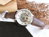 Buy Shop Fossil Grant Automatic White Dial Brown Leather Strap Watch for Men - ME3052 USA Online