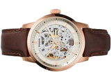 Buy Shop Fossil Townsman Automatic Skeleton White Dial Brown Leather Strap Watch for Men - ME3078 USA Online