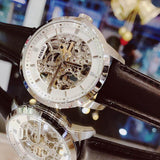 Buy Shop Fossil Townsman Automatic Skeleton White Dial Black Leather Strap Watch for Men - ME3085 USA Online