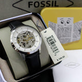 Buy Shop Fossil Townsman Automatic Skeleton White Dial Black Leather Strap Watch for Men - ME3085 USA Online