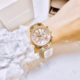 Buy Shop Michael Kors Ritz Chronograph Rose Dial Two Tone Steel Strap Watch for Women - MK6475 USA Online