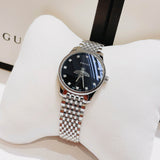 Gucci G Timeless Quartz Black Dial Silver Steel Strap Watch For Women - YA1265020