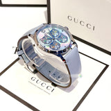 Buy Shop Gucci G Timeless Quartz Mother of Pearl Dial Blue Leather Strap Watch For Women - YA1264124 USA Online