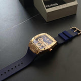 Buy Shop Guess Phoenix Multifunction Blue Dial Blue Rubber Strap Watch for Men - GW0202G4 USA Online