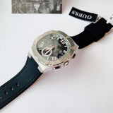 Buy Shop Guess Headline Chronograph Grey Dial Black Rubber Strap Watch for Men - GW0571G1 USA Online