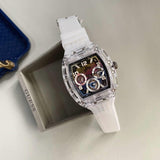 Buy Shop Guess Phoenix Polycarbonate Clear Multi-function Black Dial Clear Rubber Strap Watch for Men - GW0499G3 USA Online