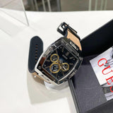 Buy Shop Guess Phoenix Multifunction Black Dial Brown Leather Strap Watch for Men - GW0202G3 USA Online