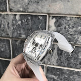 Buy Shop Guess Phoenix Multi Function Silver Dial White Rubber Strap Watch for Men - GW0203G1 USA Online