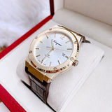 Buy Shop Salvatore Ferragamo F-80 Classic Silver Dial Brown Leather Strap Watch for Men - SFDT00419 USA Online