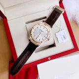 Buy Shop Salvatore Ferragamo F-80 Classic Silver Dial Brown Leather Strap Watch for Men - SFDT00419 USA Online