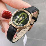 Buy Shop Marc Jacobs Corie Black Dial Black Leather Strap Watch for Women - MJ1580 USA Online