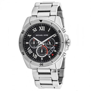 Buy Shop Michael Kors Brecken Chronograph Quartz Black Dial Silver Steel Strap Watch For Men - MK8438 USA Online