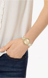 Buy Shop Michael Kors Taryn Quartz Gold Dial Gold Steel Strap Watch For Women - MK4459 USA Online