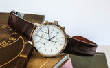 Buy Shop Tissot Carson Premium Chronograph White Dial Brown Leather Strap Watch For Men - T122.417.16.011.00 USA Online