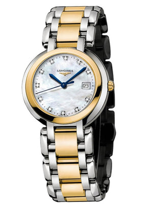 Buy Shop Longines PrimaLuna Quartz Diamonds Mother of Pearl Dial Two Tone Steel Strap Watch for Women - L8.110.5.93.6 USA Online