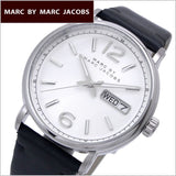 Buy Shop Marc Jacobs Fergus White Dial Black Leather Strap Watch for Men - MBM5076 USA Online