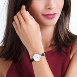 Buy Shop Marc Jacobs Sally White Dial Black Leather Strap Watch for Women - MBM1352 USA Online