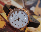 Buy Shop Marc Jacobs Sally White Dial Black Leather Strap Watch for Women - MBM1352 USA Online