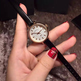 Buy Shop Marc Jacobs Sally White Dial Black Leather Strap Watch for Women - MBM1352 USA Online