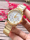 Buy Shop Michael Kors Portia Quartz White Dial Gold Steel Strap Watch for Women - MK3840 USA Online