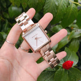 Buy Shop Michael Kors Lake Quartz White Dial Rose Gold Steel Strap Watch For Women - MK3645 USA Online