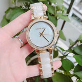 Buy Shop Michael Kors Parker Mother of Pearl Dial Two Tone Steel Strap Watch for Women - MK6400 USA Online