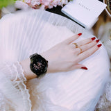 Buy Shop Michael Kors Runway Quartz Black Dial Black Steel Strap Watch For Women - MK6683 USA Online