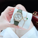 Buy Shop Michael Kors Mini Everest Crystals White Dial Green Leather Strap Watch for Women - MK4720 USA Online