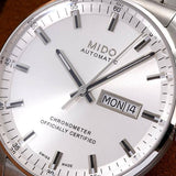 Mido Commander II Automatic Chronometer Silver Dial Silver Steel Strap Watch For Men - M021.431.11.031.00