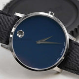 Buy Shop Movado Museum Classic Blue Dial Black Leather Strap Watch for Men - 0607197 USA Online