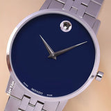 Buy Shop Movado Museum Classic Blue Dial Silver Steel Strap Watch for Men - 0607212 USA Online
