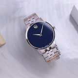 Buy Shop Movado Museum Classic Blue Dial Silver Steel Strap Watch for Men - 0607212 USA Online