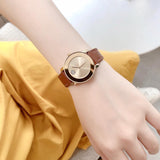Buy Shop Movado Bold Gold Dial Brown Leather Strap Watch for Women - 3600437 USA Online