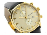 Buy Shop Emporio Armani Gianni Beige Dial Grey Leather Strap Watch For Men - AR0386 USA Online