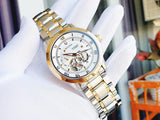 Buy Shop Bulova BVA Skeleton Silver Dial Two Tone Steel Strap Watch for Men - 98A230 USA Online