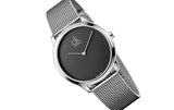 Buy Shop Calvin Klein Minimalist Black Dial Silver Mesh Bracelet Watch for Men - K3M2112X USA Online