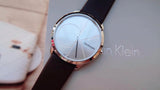 Buy Shop Calvin Klein Minimal Silver Dial Brown Leather Strap Watch for Men - K3M211G6 USA Online