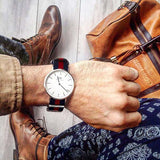 Buy Shop Daniel Wellington Classic Oxford White Dial Two Tone Nylon Strap Watch For Men - DW00100015 USA Online