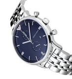 Buy Shop Emporio Armani Gianni Chronograph Blue Dial Silver Steel Strap Watch For Men - AR1648 USA Online