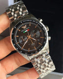 Buy Shop Emporio Armani Team Italia Chronograph Black Dial Silver Steel Strap Watch For Men - AR5983 USA Online
