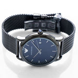 Buy Shop Emporio Armani Luigi Quartz Blue Dial Grey Mesh Bracelet Watch For Men - AR11053 USA Online