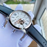 Buy Shop Fossil Townsman Automatic White Dial Black Leather Strap Watch for Men - ME3104 USA Online