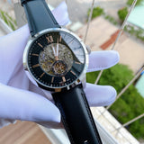 Buy Shop Fossil Townsman Skeleton Black Dial Black Leather Strap Watch for Men - ME3153 USA Online