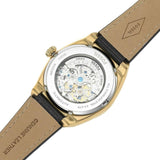 Buy Shop Fossil Everett Automatic Skeleton Black Dial Black Leather Strap Watch for Men - ME3208 USA Online