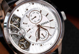 Buy Shop Fossil Townsman Twist Multifunction White Dial Black Leather Strap Watch for Men - ME1164 USA Online