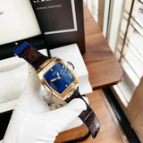 Buy Shop Guess Phoenix Blue Dial Brown Leather Strap Watch for Men - GW0386G2 USA Online
