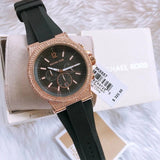 Buy Shop Michael Kors Dylan Chronograph Black Dial Black Rubber Strap Watch For Women - MK8557 USA Online